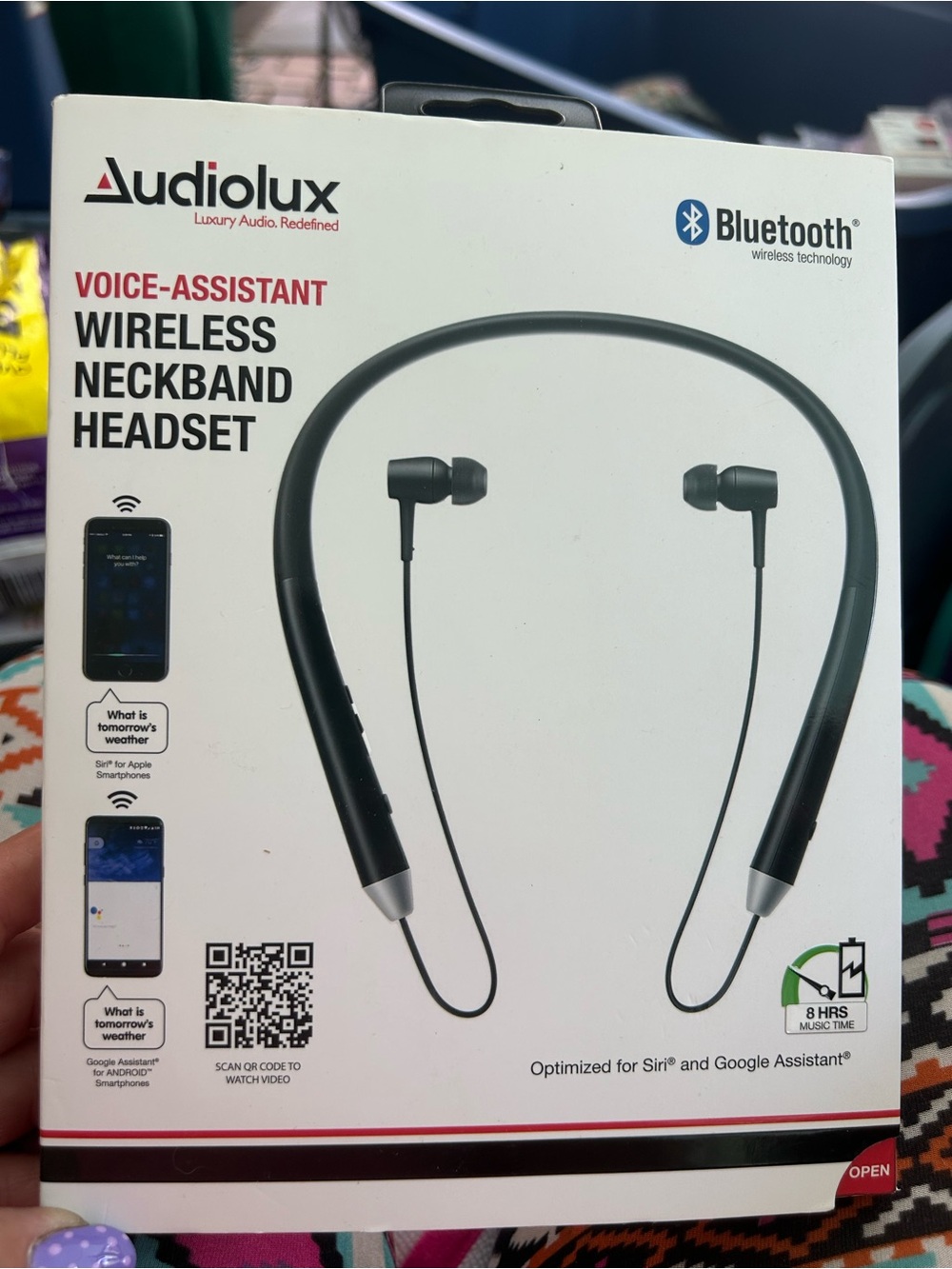 Black Wireless Neckband Headset - Bluetooth
